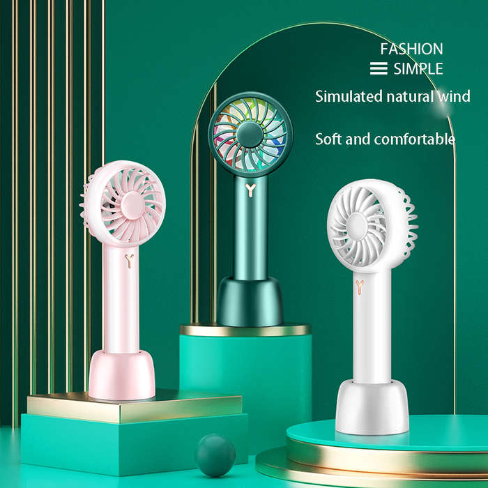 White - AGSIVO Portable Handheld Fan USB Rechargeable 3 Adjustable Speed Cooling Fan