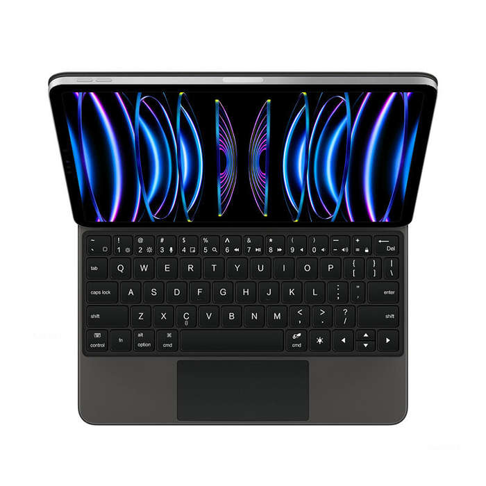 German - Multi-language Tablet Protective Keyboard Case with Touchpad for iPad Pro 11(M4) Foldable B