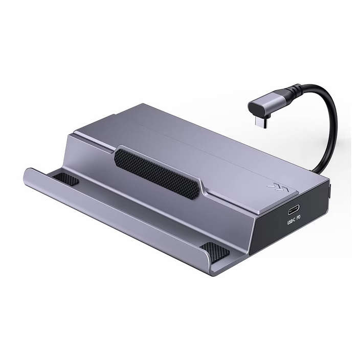 Grey - 7-in-1 USB-C Steam Deck Docking Station with M.2 NVME SSD Card Slot HUB Type C to HD 4K60Hz 1