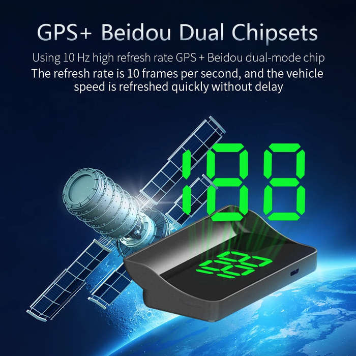 KM/H - Car Head Up Display GPS Digital Speedometer HUD Windshield Projector KMH MPH Speedometer Comp