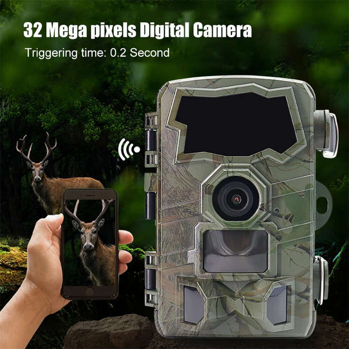 HC888 WIFI Wildlife Trail Hunting Camera 32MP Pixels 4K HD Video Recording IP66 Waterproof 30m Night