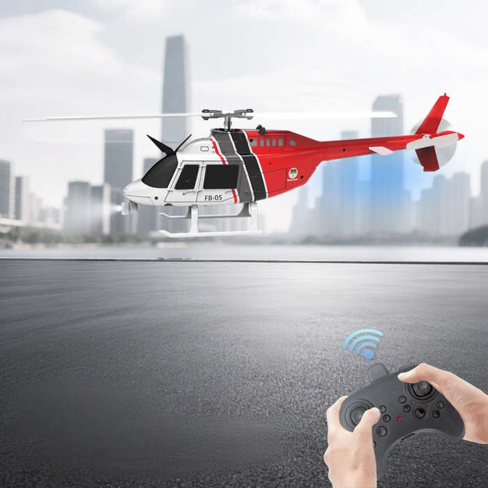 Red - FB-05 2.4G 4CH 3D6G Altitude Hold with LED Light RC Helicopter RTF
