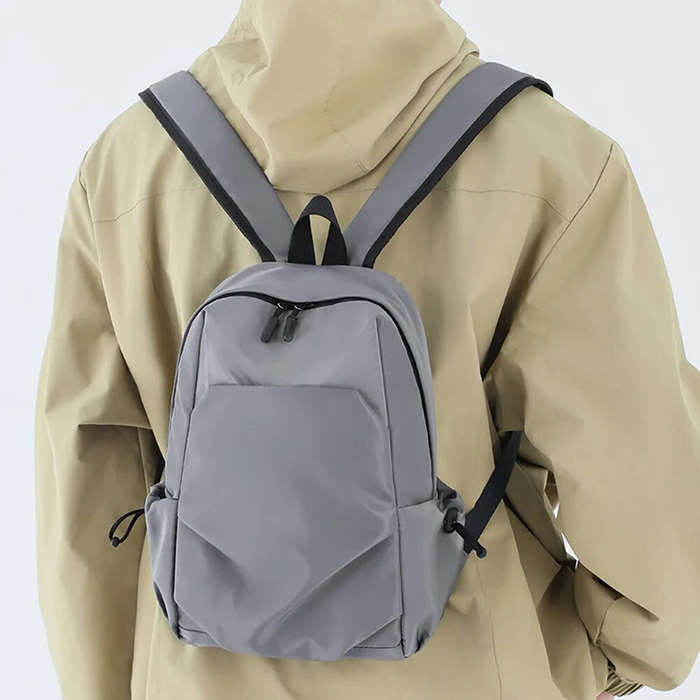 Black - IPRee Oxford Mini Men's Backpack New Solid Color Waterproof Small Shoulder School Bag Lightw