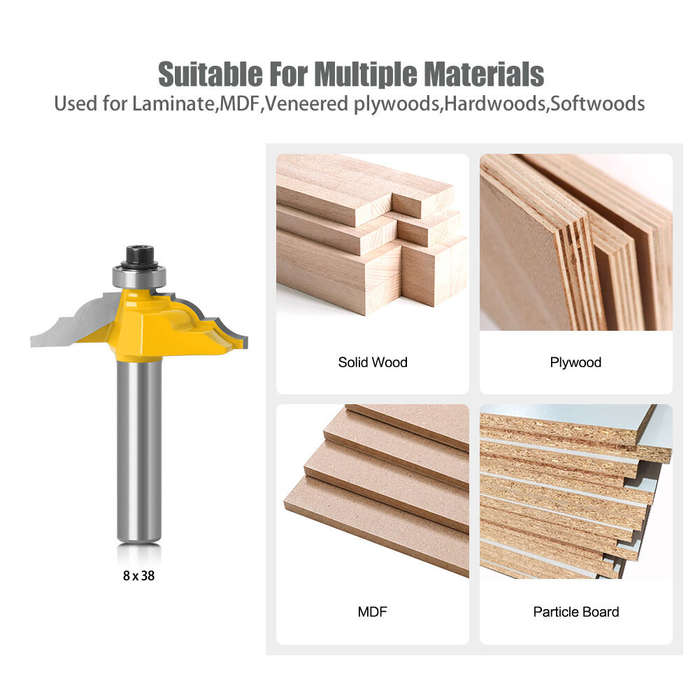 4PCS Set - 4PCS 8mm Shank Roman Ogee Edge Forming Router Bit Set Classical and Bead Molding and Edgi