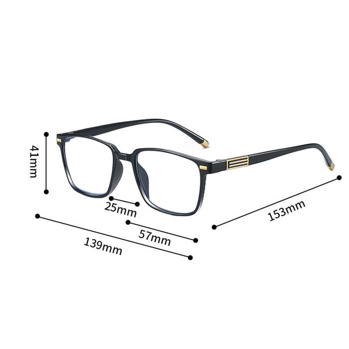 +300 - Anti Blue Light Reading Glasses Men Black Full Frame Hyperopia Eyewear High-definition Comfor