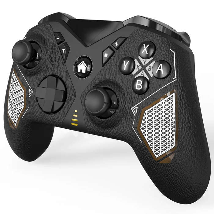 Black - 6130 Tri-mode Wireless Gamepad bluetooth Controller Built-in Six-axis Gyro Support 2.4G/Wire