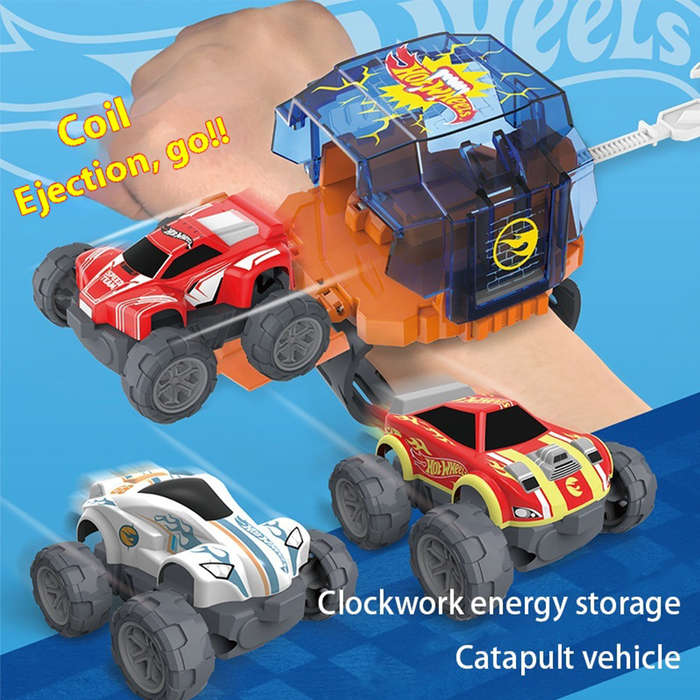 Random color - Wrist Launcher Watch with 3 Vehicle Bodies for Children Toy