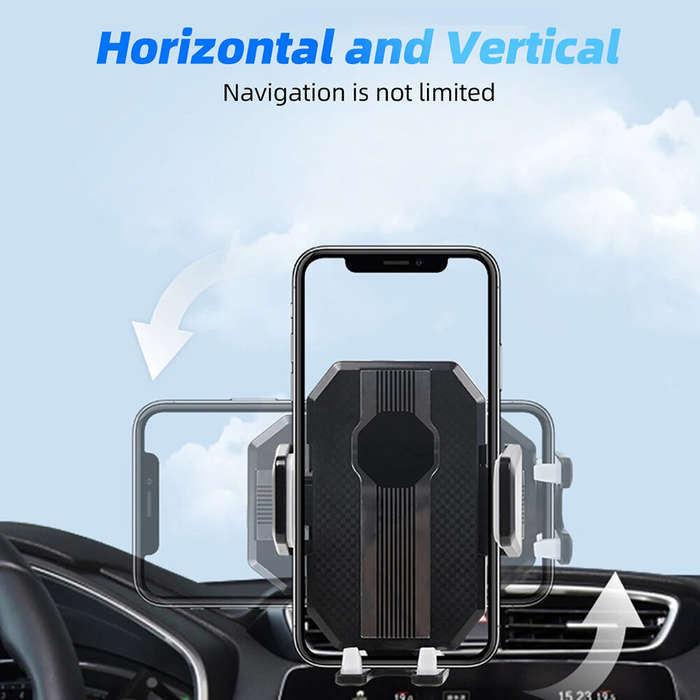 Black - 360 Rotating Mobile Phone Holder For Car Shockproof Multi-Function Car Navigation Holder Ins