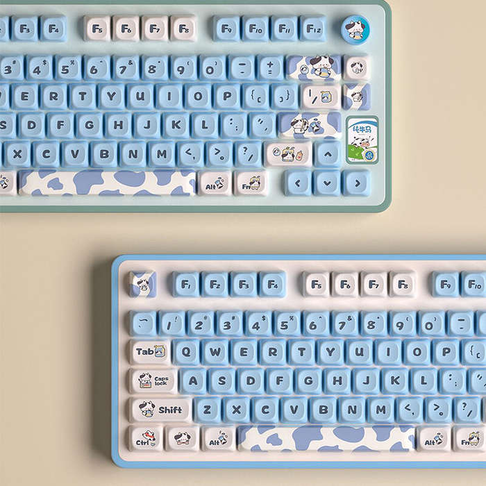 Dairy Cow - SPYSELF 142 Keys Dairy Cow Keycap Set PBT Five-sided Sublimation MOT Profile Custom Keyc