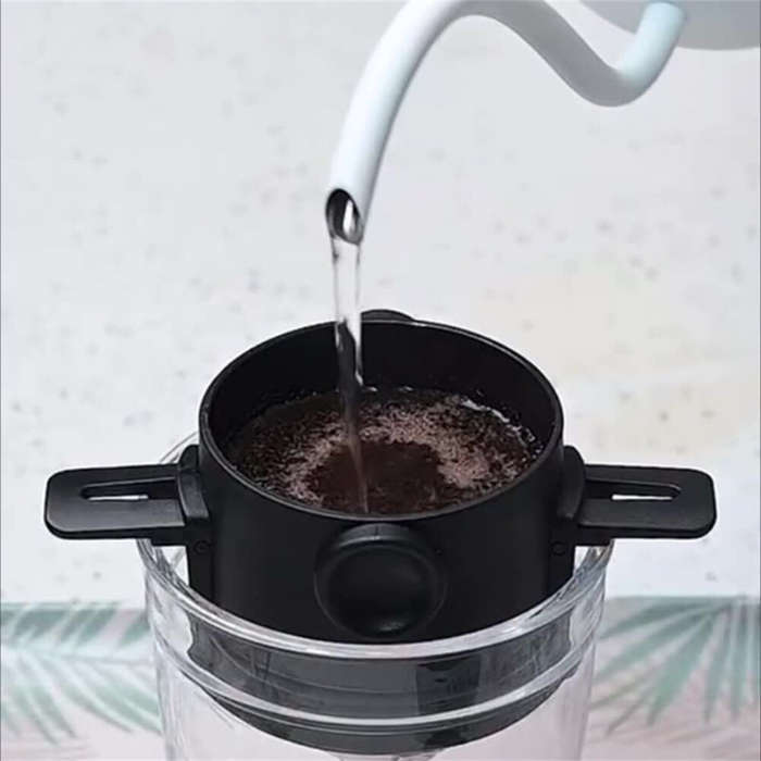 Black - IPRee Coffee Filter Portable Stainless Steel Coffee Tea Funnel Reusable Tea Infuser Coffee D