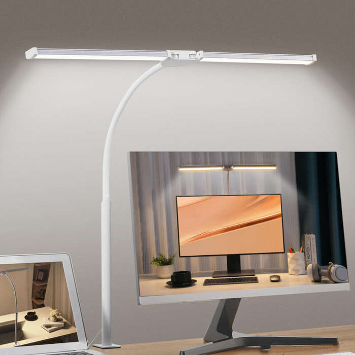 White - 24W USB LED Desk Lamp Dimmable With 360 Rotatable Flexible Neck Ideal for Home Office & Bedr