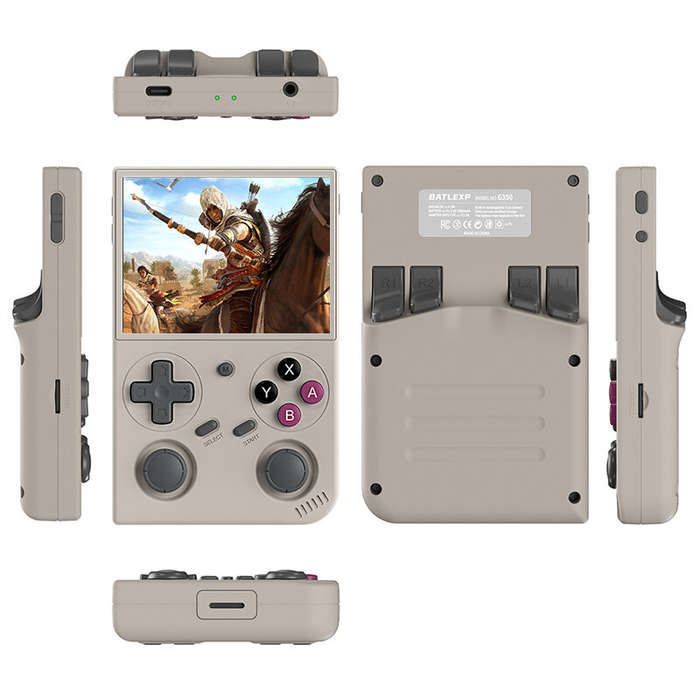 Purple - Coopreme G350 64G Retro Handheld Game Console 3.5-inch IPS Screen RK3326 Quad-core Dual Joy