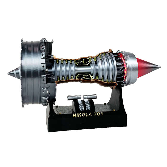 Silver - NIKOLATOY Small Size 24cm TR900 Turbofan Engine Model Decoration Science Discovery Toys