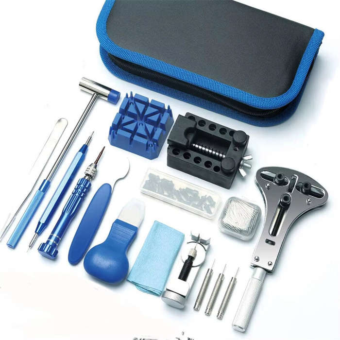 Blue - 185pcs Watch Repair Kit Stainless Steel Tools Set Battery Replacement Case Opener Press Tool