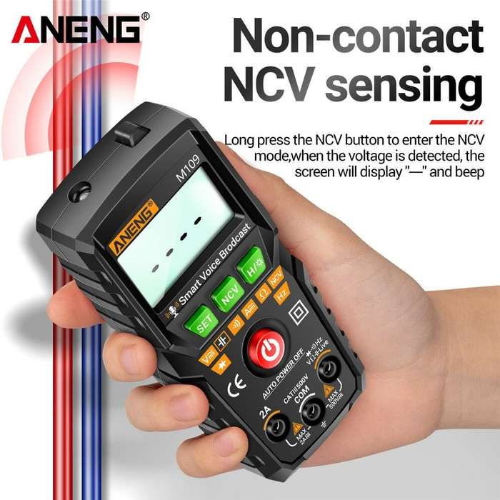 Red - ANENG M109 Digital Multimeter 4000 count AC/DC Voice Broadcast Electrical Instruments Tester A