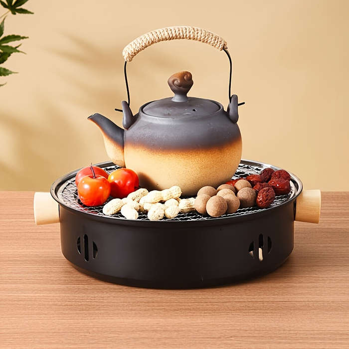 Black - IPRee Portable BBQ Charcoal Grill Stainless Steel Mini Outdoor Camping With Wire Mesh Grill