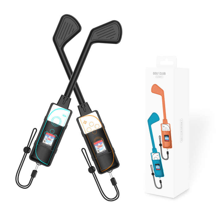 Black - JYS JYS-NS2265 Switch2 Golf Club Grips Dual Handles 180 Rotating Ergonomic Design Lightweigh