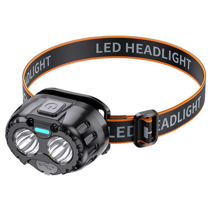 Black - Bikight Smart Sensor Powerful LED Headlamp USB Charging Emergency Head Flashlight 250LM XPE