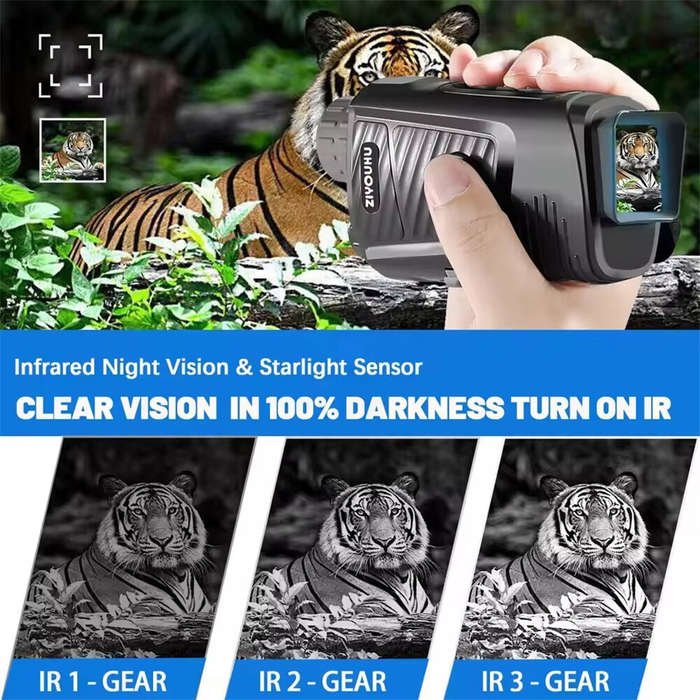 white - ZIYOUHU Portable 300M Night Vision Monocular Camera 7X Zoom 1080P HD Infrared Digital Telesc