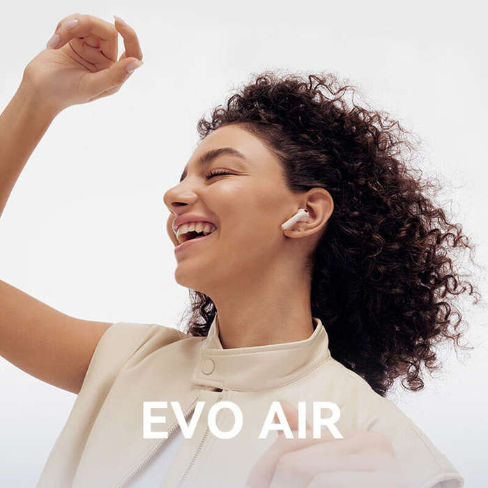 White - EDIFIER Evo Air TWS Headset Wireless bluetooth 5.4 Earphone 13mm Moving Coil HiFi Bass AI Ca