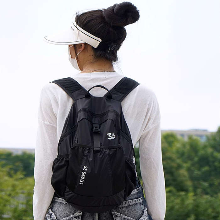 Khaki - IPRee Ultralight Foldable Backpack,Waterproof Hiking Pack for Trekking Travel,Compact Long-l