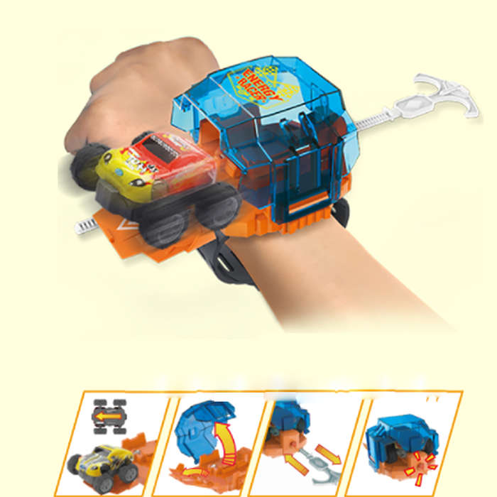 Random color - Wrist Launcher Watch with 3 Vehicle Bodies for Children Toy