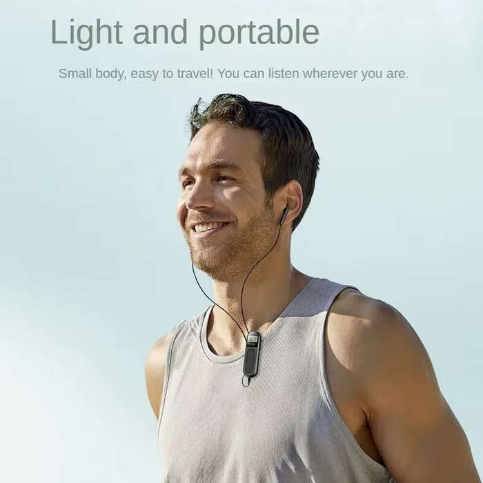 Black - Mini Portable FM Radio Rechargeable Pocket Radio with LCD Screen Built-in DSP Chip Quick Fre