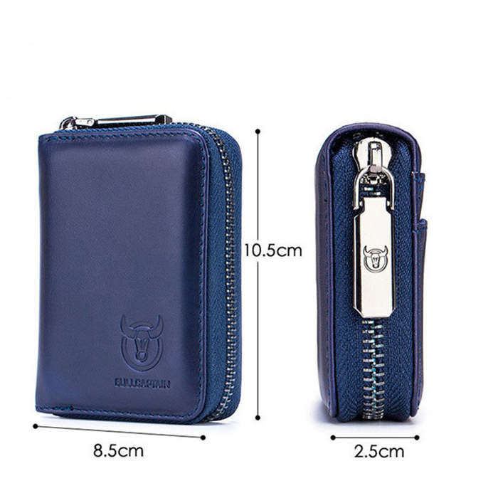 Coffee - BULLCAPTAIN Genuine Leather Wallet for Men Multi Card Slot ID & Credit Card Bag Rfid Protec