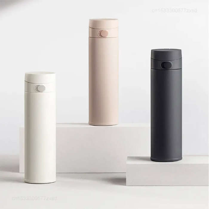 Navy Blue - Xiaomi Mijia 480ML Thermos Cup Flip Cover Mini Portable Thermos Cup Pocket Edition Keep