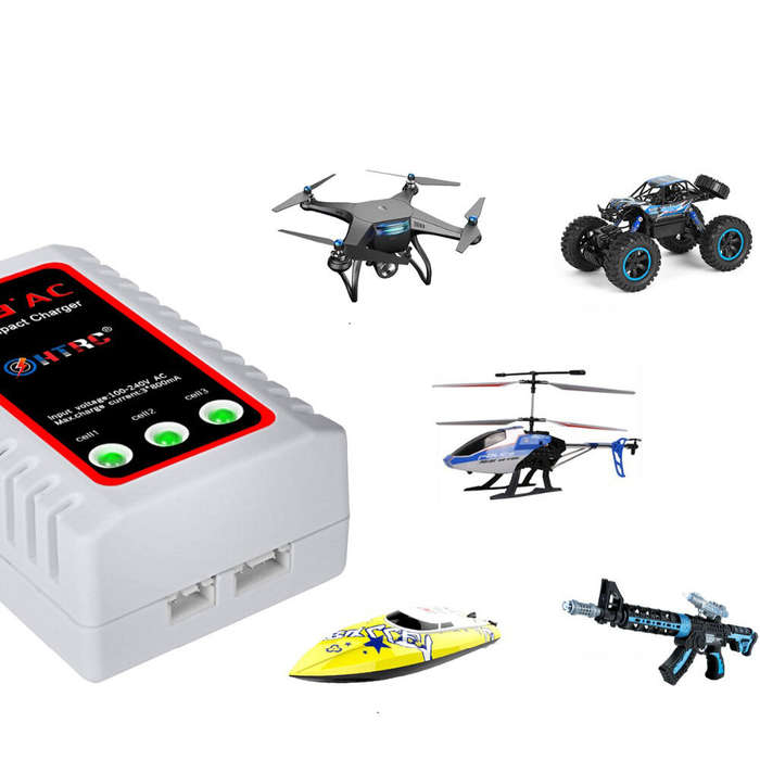 EU Plug - HTRC B3AC 3*800mA Balance Charger RC Toy Charge Battery Charger for 2-3S LiPo Battery