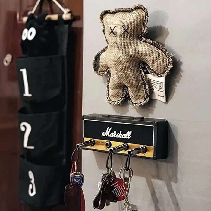 Black - Modern Melody Music Note Key Holder Storage Box Rack Wall Mounted Key Holder Guitar Keyring
