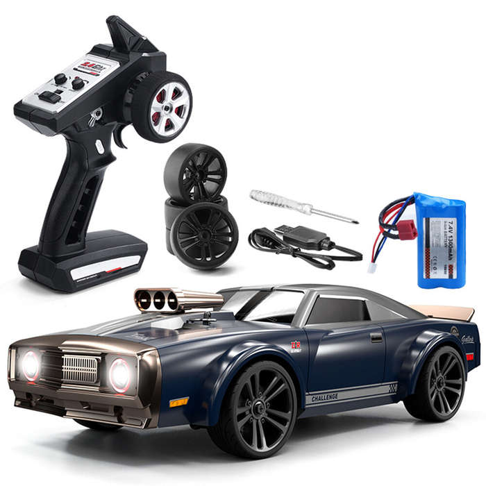 Blue - JJRC Q142 RTR 1/14 2.4G 4WD Drift RC Car Retro LED Light High Speed Full Proportional Flat On