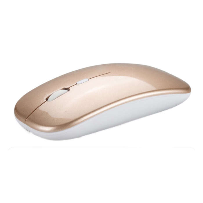 Gold - Dual Mode BT3.0/5.2 2.4G Wireless Mouse Adjustable 800-1600DPI bluetooth Rechargeable Silent