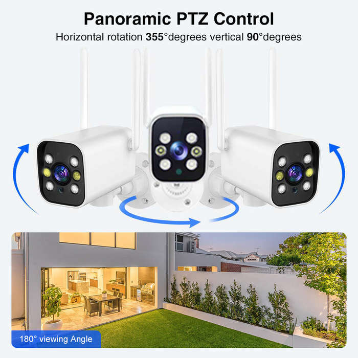 US Plug - K20 1080P PTZ WiFi IP Camera Outdoors Surveillance Camera Full-color Night Vision Motion D