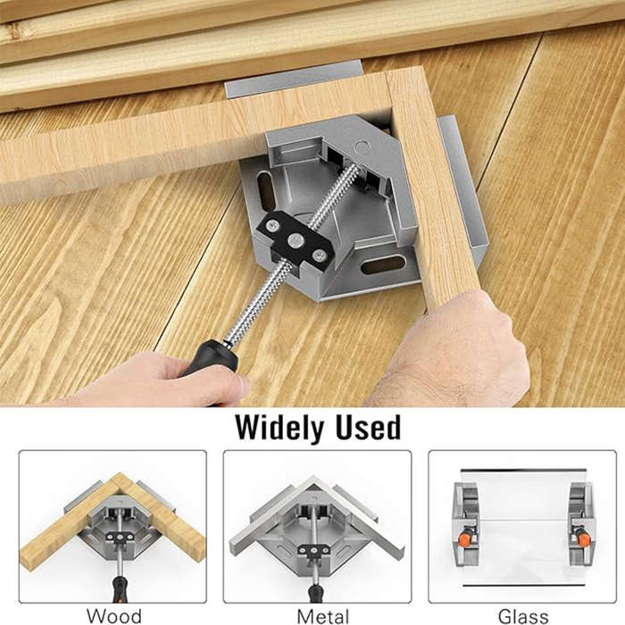 4 PCS - 4pcs Right Angle Clamps Housolution Single Handle 90 Aluminum Alloy Corner Clamp Clamps for