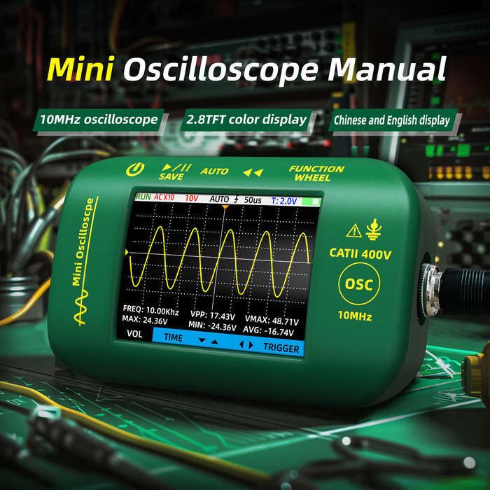 Upgrade - BSIDE OT2 10MHz Digital Portable Oscilloscope 48MSa/s 2IN1 Signal Generator Sampling Rate