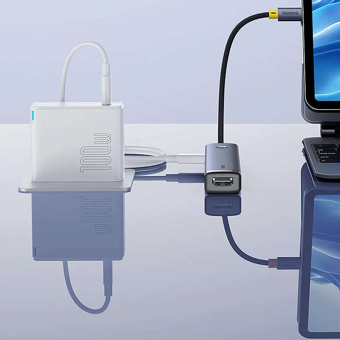 7 in 1 - Baseus 7-in-1 Type-C Docking Station with USB3.0*2 / 4K@60Hz HD / PD Type-C / 3.5mm Audio /