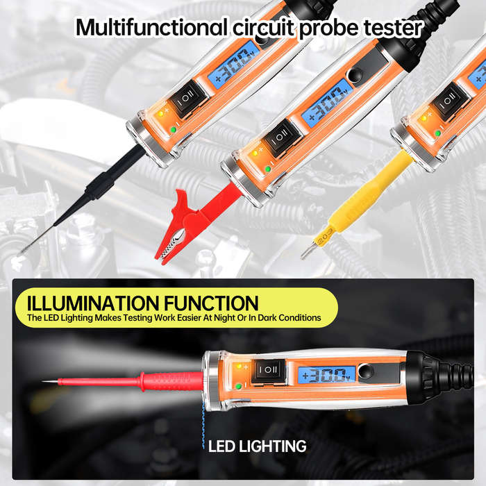 1 Set - NS-822A Multifunctional Circuit Probe Tester LCD Digital Screen Overload Protection 3-36VDC