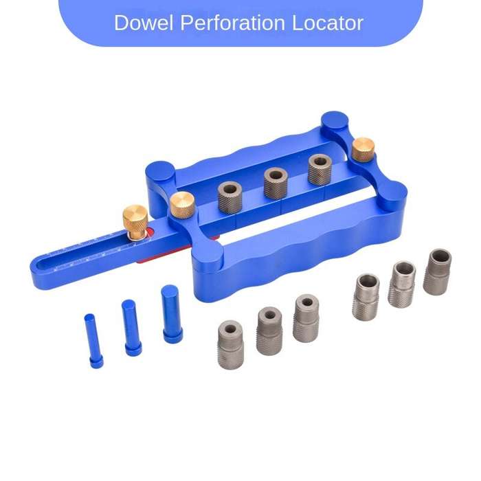 Blue - FONSON TOOLS Self Centering Doweling Jig Punch Locator Kit with 6mm 8mm and 10mm Drill Sleeve