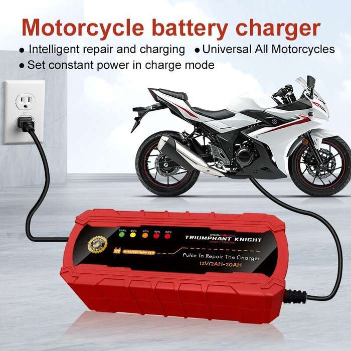 1 - 12V 2A Motorcycle Battery Charger Fully Intelligent Led Digital Display Pulse Repair Function