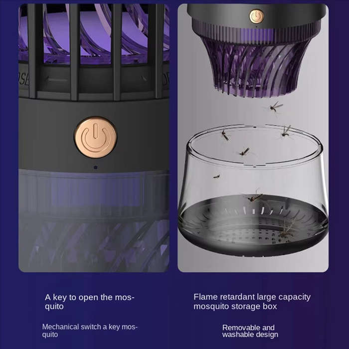 Gray - 3000V Electric Shock 368UV Mosquito Traps Killer Lamp Electric Fly Trap Silent Electric Fly C