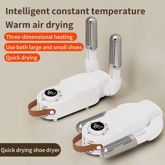 EU Plug - Portable Foldable Rapid Heating Shoe Dryer for Winter Constant Temperature Timed Dehumidif
