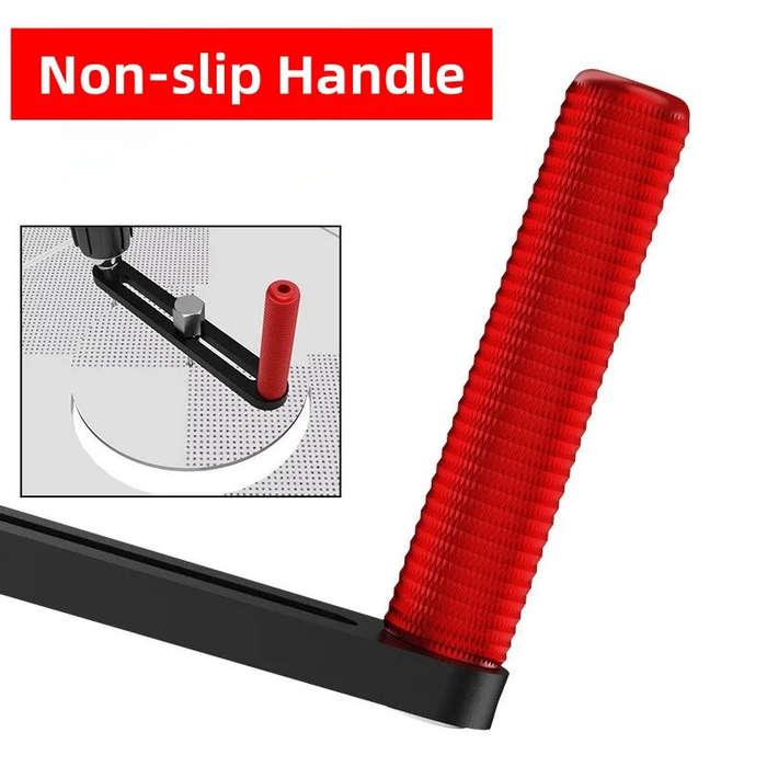Red - BOHAN Adjustable Circle Cutter 50-210mm Aluminum Alloy Hole Saw with Cobalt Steel Milling Cutt