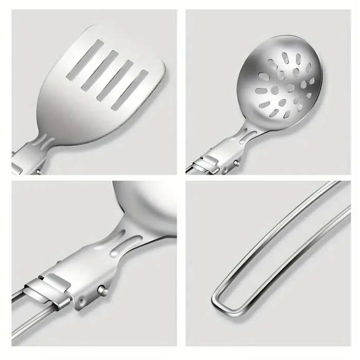 Silver - IPRee 6pcs Kitchen Accessories Multi-functional Folding Kitchenware Cookware Stainless Stee