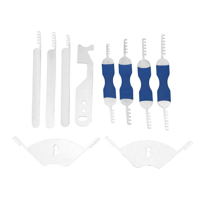 Silver - 32PCS Practice Lock Picking Kit Transparent Padlock Stainless Steel Picks Ergonomic ABS Han