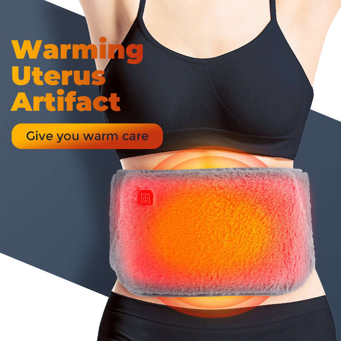 Gray - Heated USB Waist Belt 3 Adjustable Temperatures Warm Waist Belt Electric Heating Waist Belt C