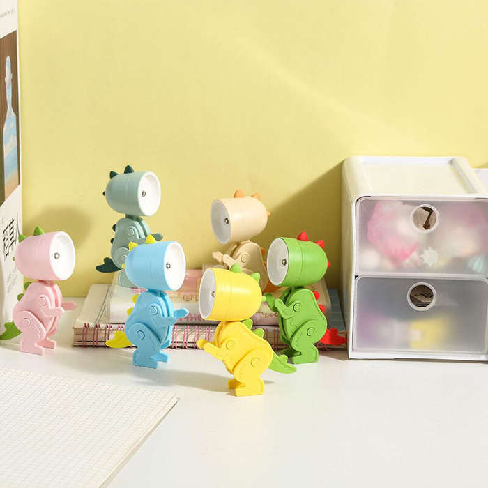 Yellow - Mini Night Light LED Adjustable Desk Lamp Book Light Dinosaur Cute Pet Light Eye Protection