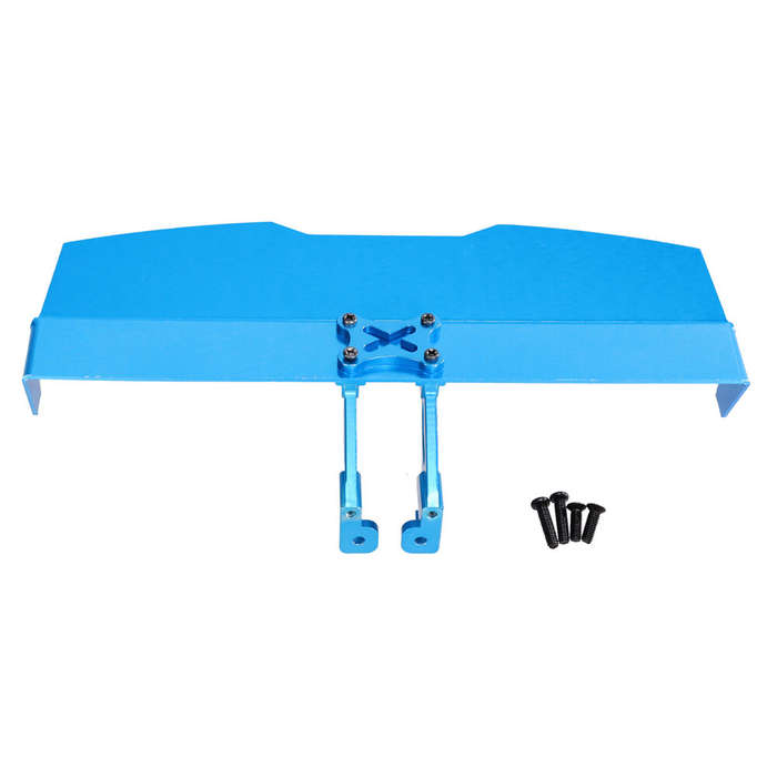 Blue - Upgraded Metal Tail Wing for Wltoys 124016 124017 124018 124019 144001 1/12 1/14 RC Cars Vehi