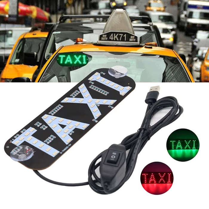 USB Cable - LED Sign for Car, LED Taxi Light Sign 7.49''x2.48''LED Panel USB 12V LED Sign for Car Re