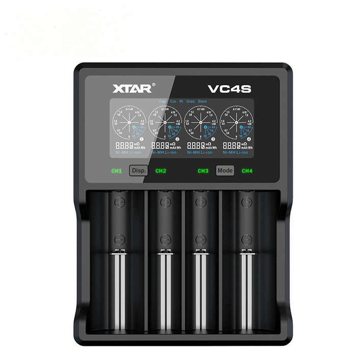 XTAR VC4SL Intellegent LCD Battery Charger USB C QC3.0 Fast Charge 1.2V Ni-MH AAA AA Batteries Recha